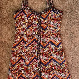 Floral 70s Vibes Mini Dress